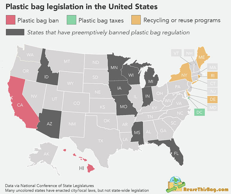 Phase-out of lightweight plastic bags in the United States including Recycling of Plastics