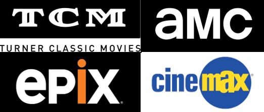 Classic Movie TV Channels as a List, including Turner Classic Movies (TCM)