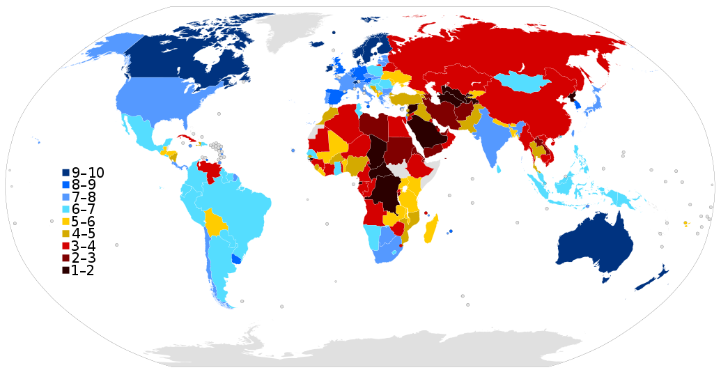 Democracy Index for all Countries