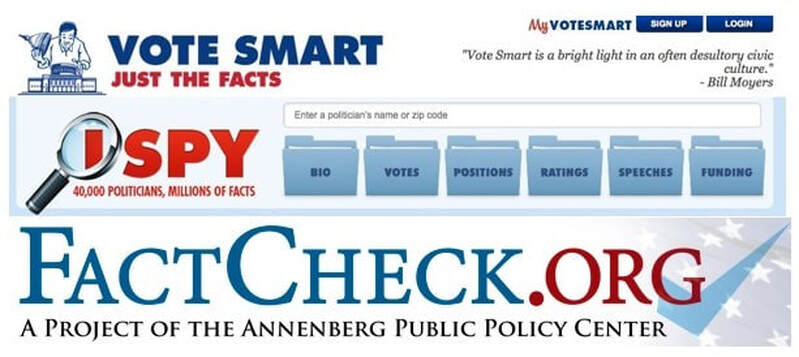 VoteSmart and FactCheck Websites