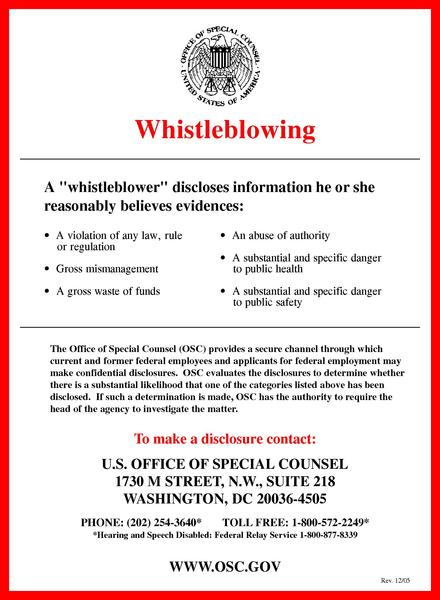 Whistleblower Prection in USA